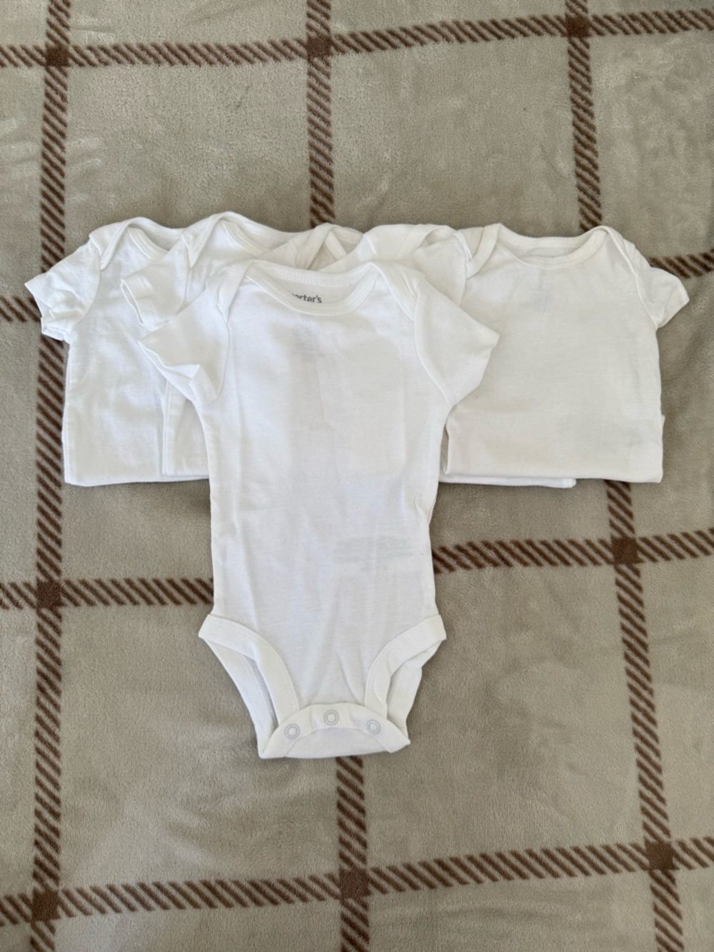 Carter's Short-Sleeve Baby Bodysuit 3-Pack - Blue, White, Gray - Picture 4 of 4